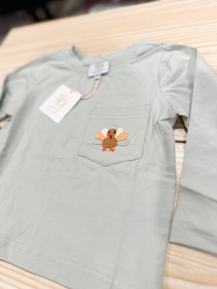 Boys Turkey Appliqué Pocket Shirt