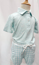 Boys Gingham Mouse Short Set RTS