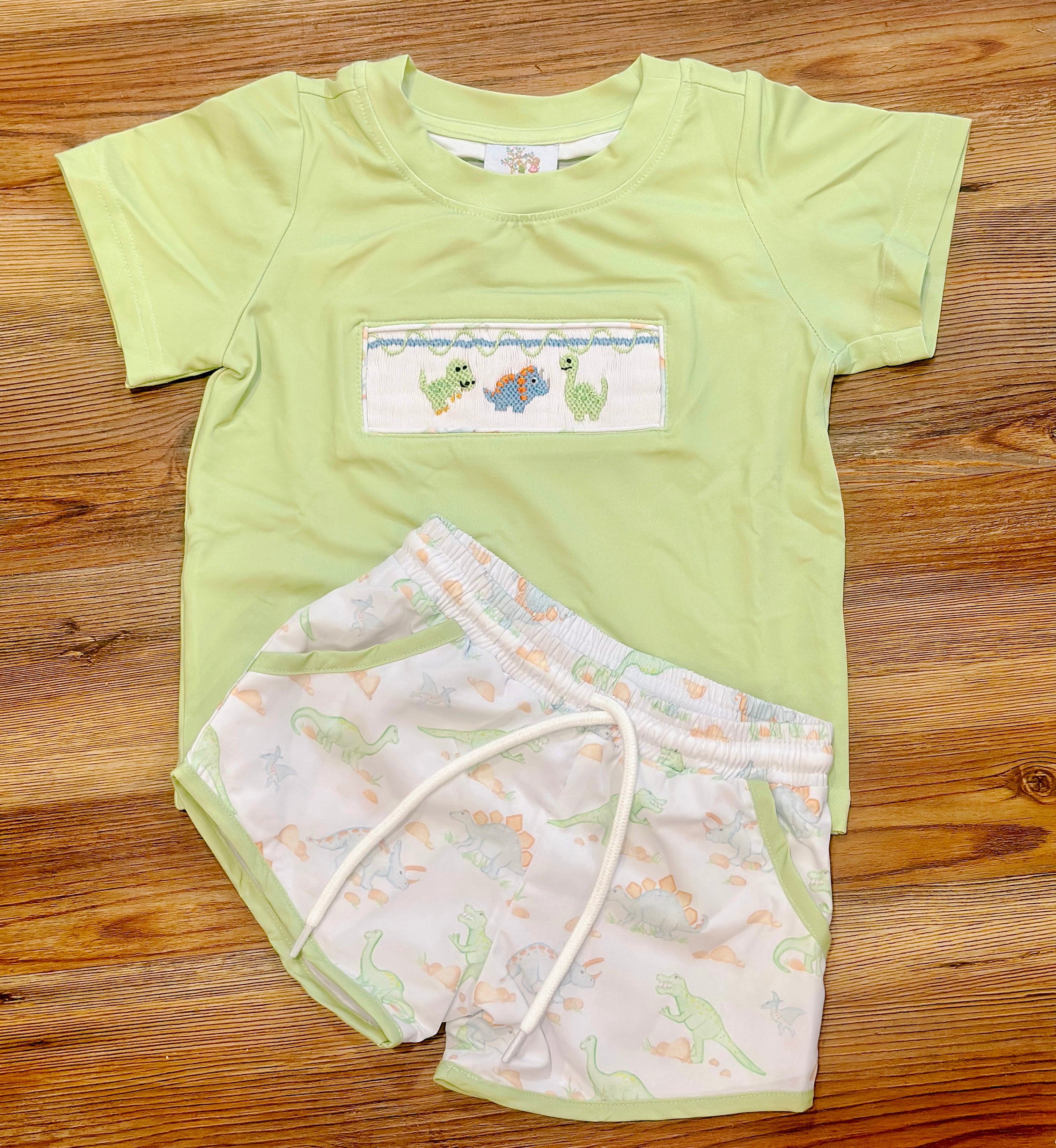 Boys Smocked Dinosaurs Short Set
