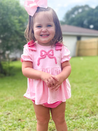 Girls French Knot Bow Bloomer Set