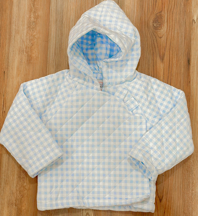 Boys Blue Gingham Coat