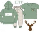 PRE ORDER Boys Custom Smock Pullover and French Knot Deer Jogger Set | ETA to LBS: DECEMBER