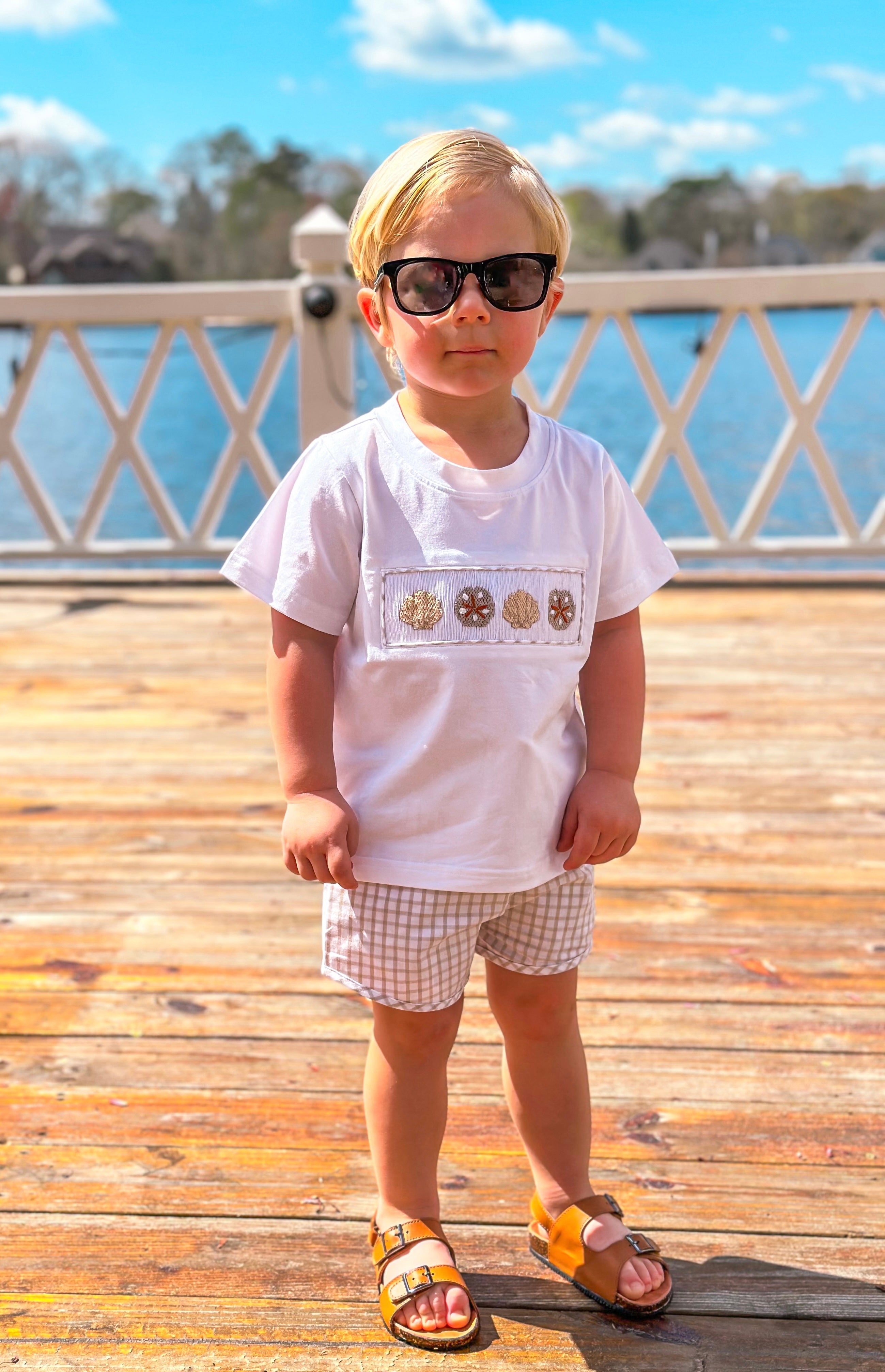 Boys Smocked Beach Day Short Set SAMPLE