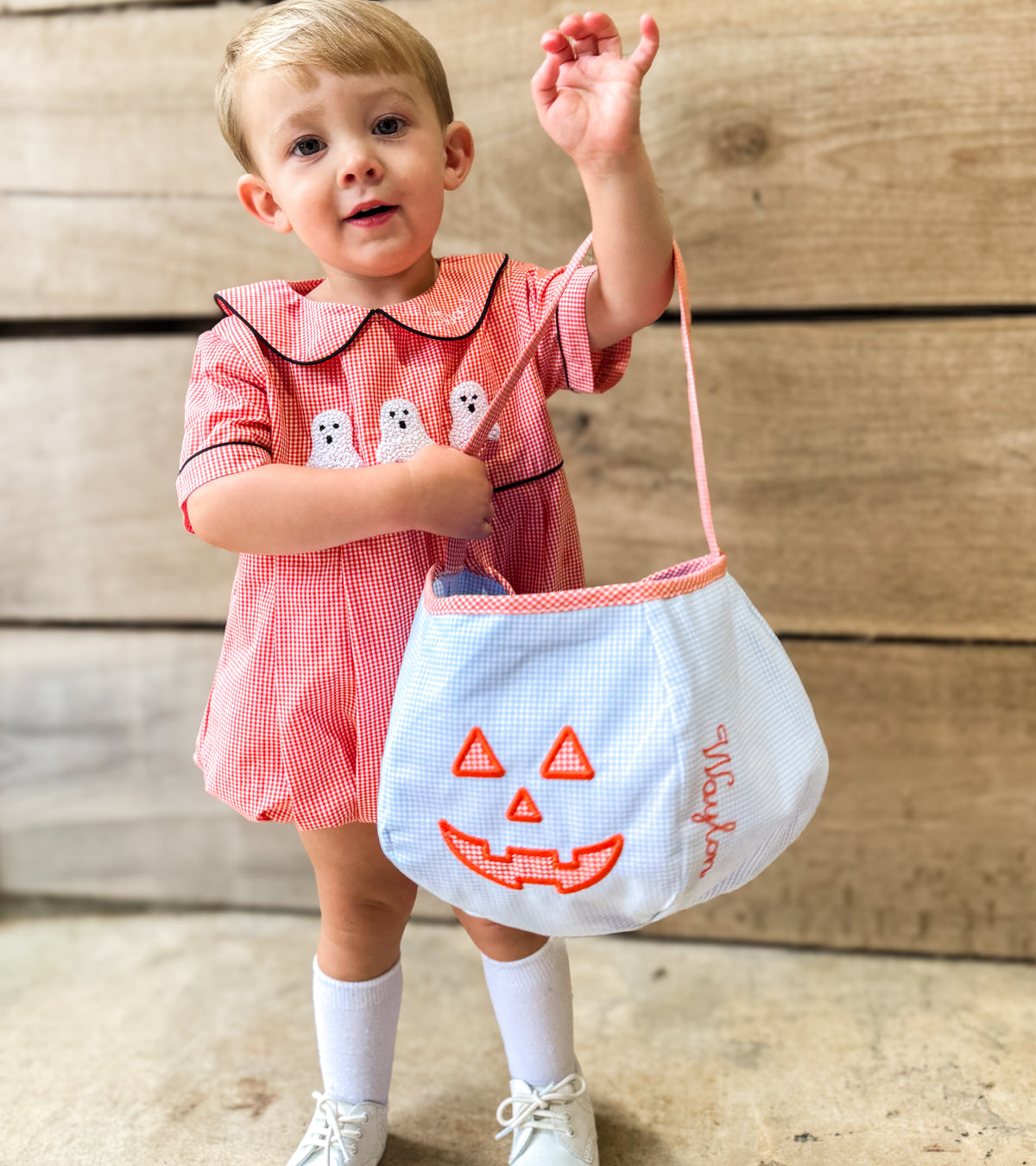 Boys Vintage Pumpkin Trick-or-Treat Bucket