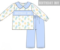 PRE ORDER Boys Custom Smock Birthday Boy Pant Set | ETA to LBS: DECEMBER