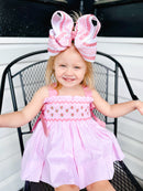 Girls Floral Heirloom Smocked Bloomer Set & Dress