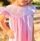 PRE ORDER Girls Floral Cross Smocked Bloomer Set | ETA to LBS: LATE FEBRUARY