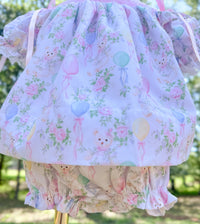 Girls Smocked “Birthday Girl” Beary Sweet Birthday Bloomer Set & Dress