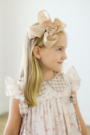 Girls Fall Gingham Floral Long Romper