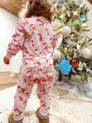 Girls Watercolor Santa Knit Embroidered Lounge (TO ALL A GOOD NIGHT EMBROIDERED)