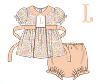 PRE ORDER Girls Smocked Wildflower Blooms Bloomer Set & Dress | ETA to LBS: SEPTEMBER