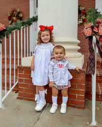 Girls Christmas Heirloom Smocked Dress