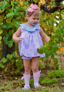 PRE ORDER Girls Watercolor Floral Cross Bloomer Set | ETA to LBS: LATE FEBRUARY