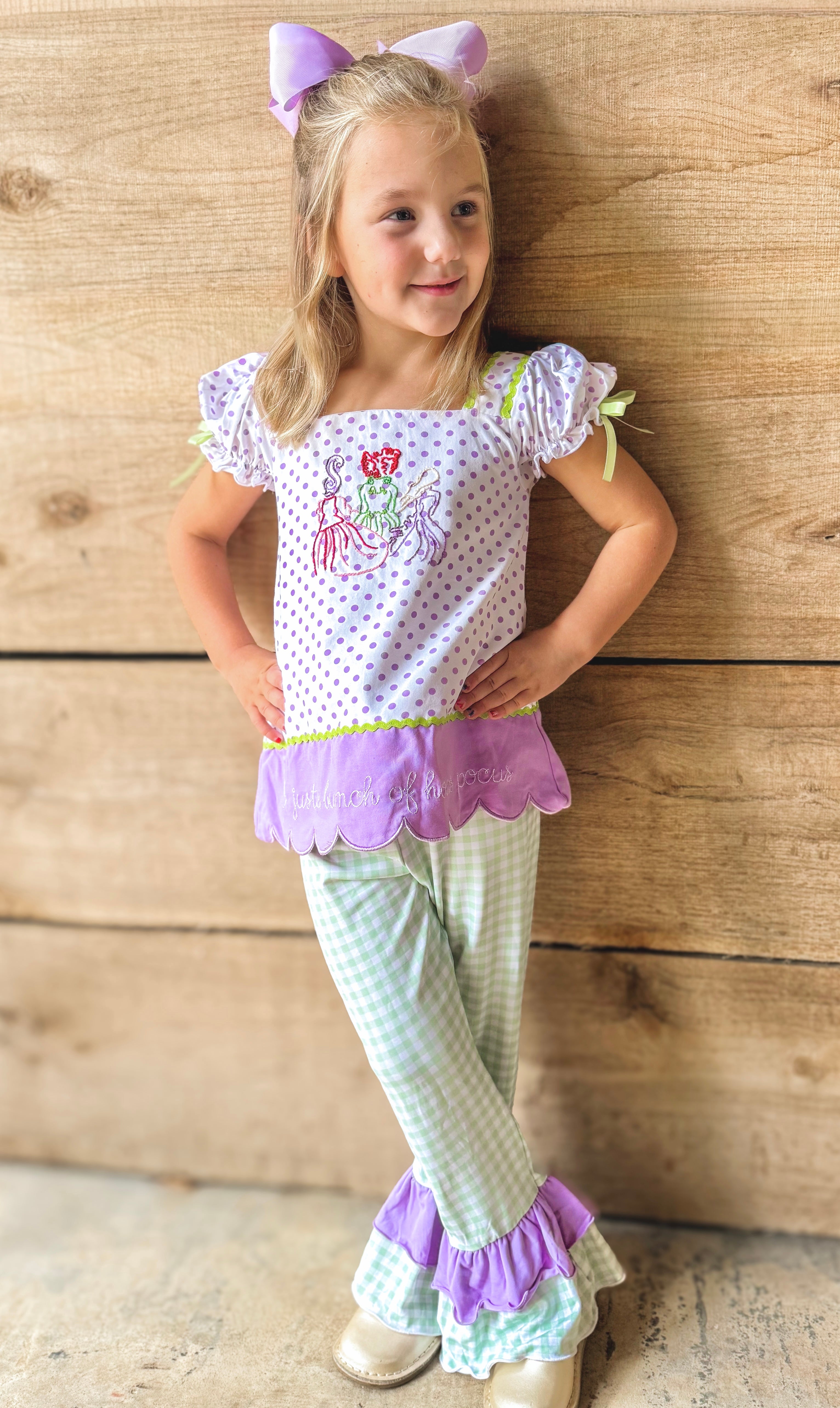 Girls Its Just A Bunch Of Hocus Pocus Ruffle Pant Set