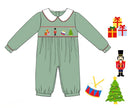 PRE ORDER Boys Smocked Little Drummer Boy Long Romper | ETA to LBS: OCTOBER