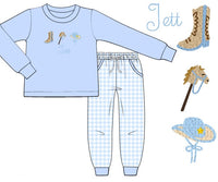 PRE ORDER Boys French Knot Little Buckaroos Jogger Set | ETA to LBS: DECEMBER