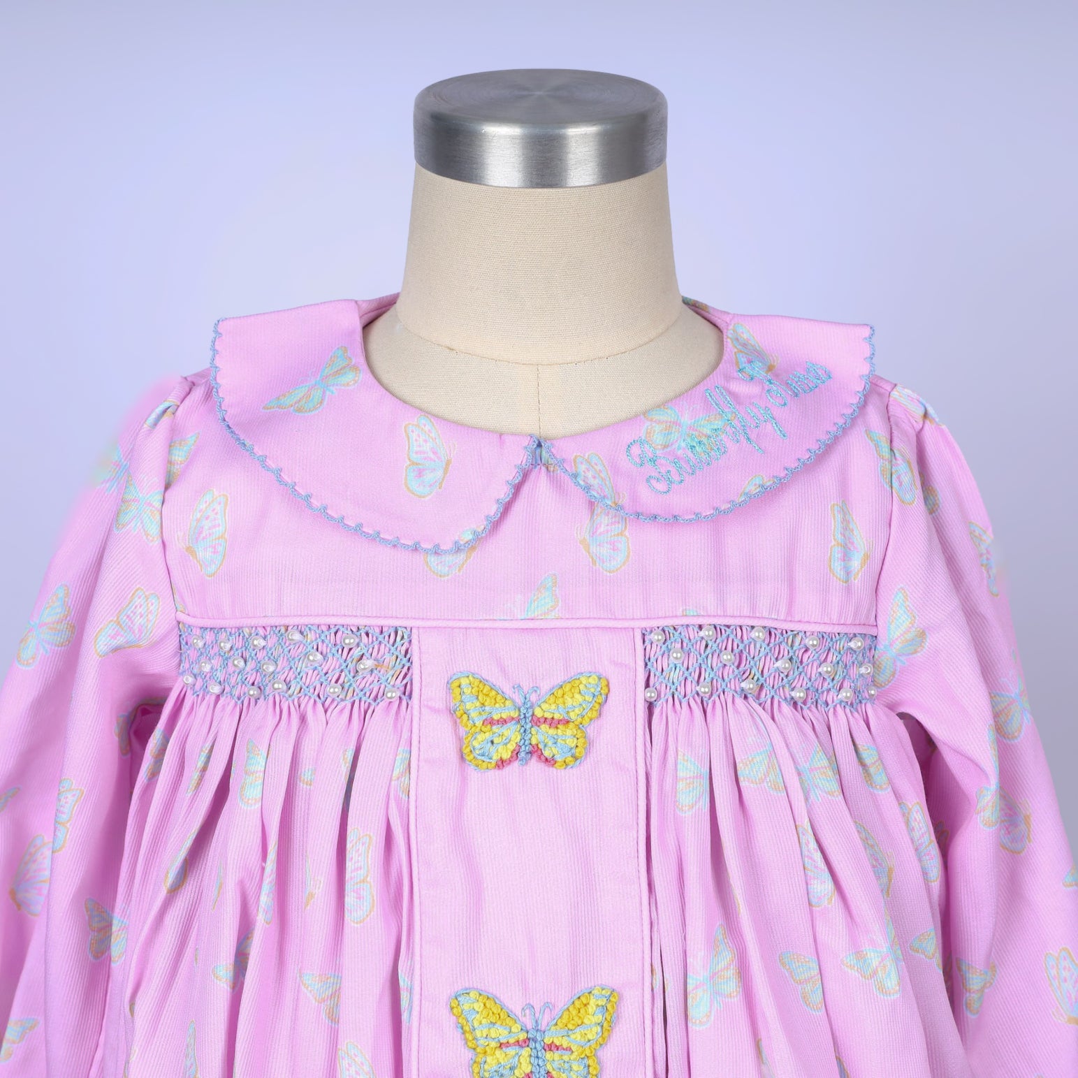 PRE ORDER Girls Smocked and French Knot Fluttering Butterflies Bubble | ETA to LBS: DECEMBER