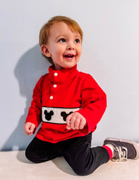 Boys Mouse Smocked Pullover Jogger Set