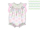 PRE ORDER Girls Tea Party Bishop Smocked Bubble | ETA to LBS: LATE March
