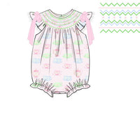 PRE ORDER Girls Tea Party Bishop Smocked Bubble | ETA to LBS: LATE March