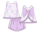 PRE ORDER Girls Purple Petal Patchwork Short Set | ETA to LBS: LATE March