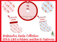 PRE ORDER Watercolor Quilted Santa Tree Skirt | ETA to LBS: October