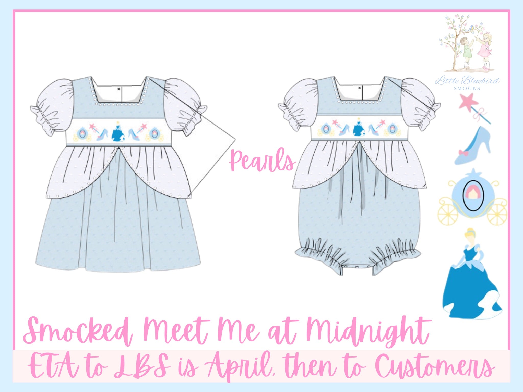 Girls Smocked Meet me at Midnight Bubble