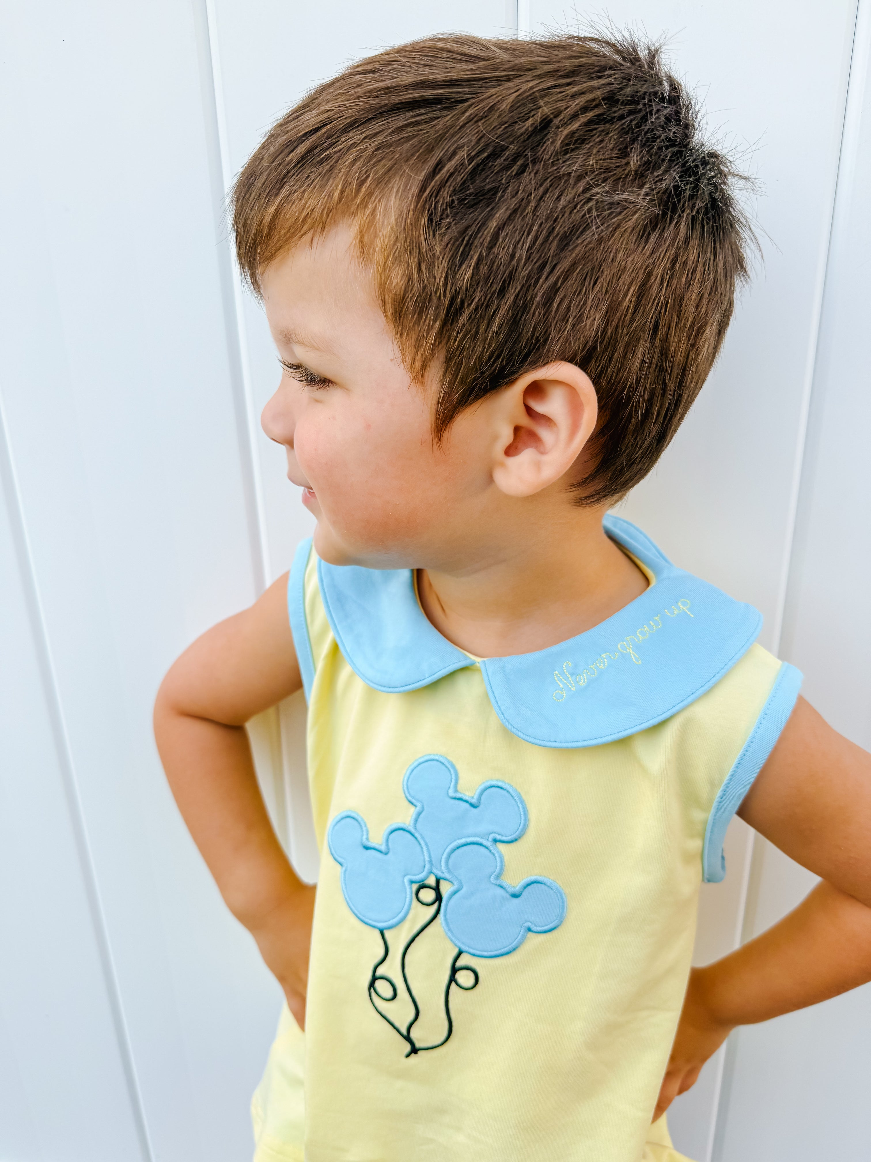 Boys Mouse Balloons Appliqué Short Set RTS