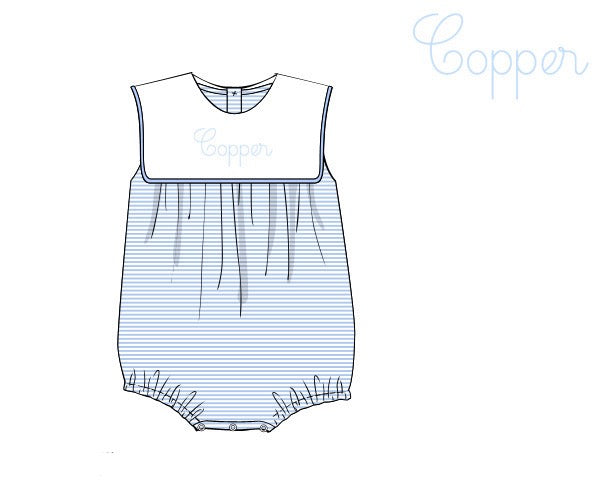⭐️DEAL OF THE DAY⭐️ Boys Blue Striped No Personalization Bubble