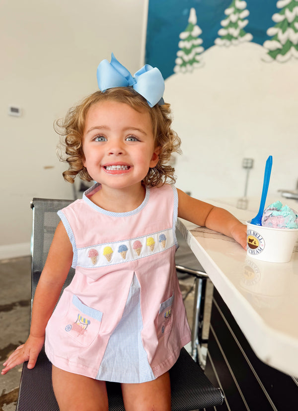 Girls French Knot Ice Cream Short Set