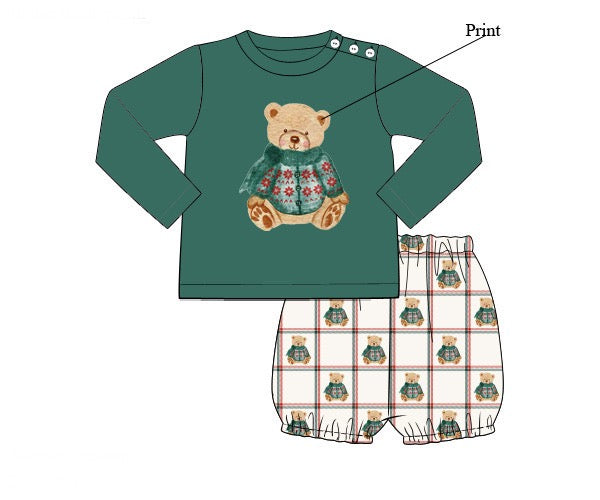 Boys Vintage Teddy Bears Bloomer Set