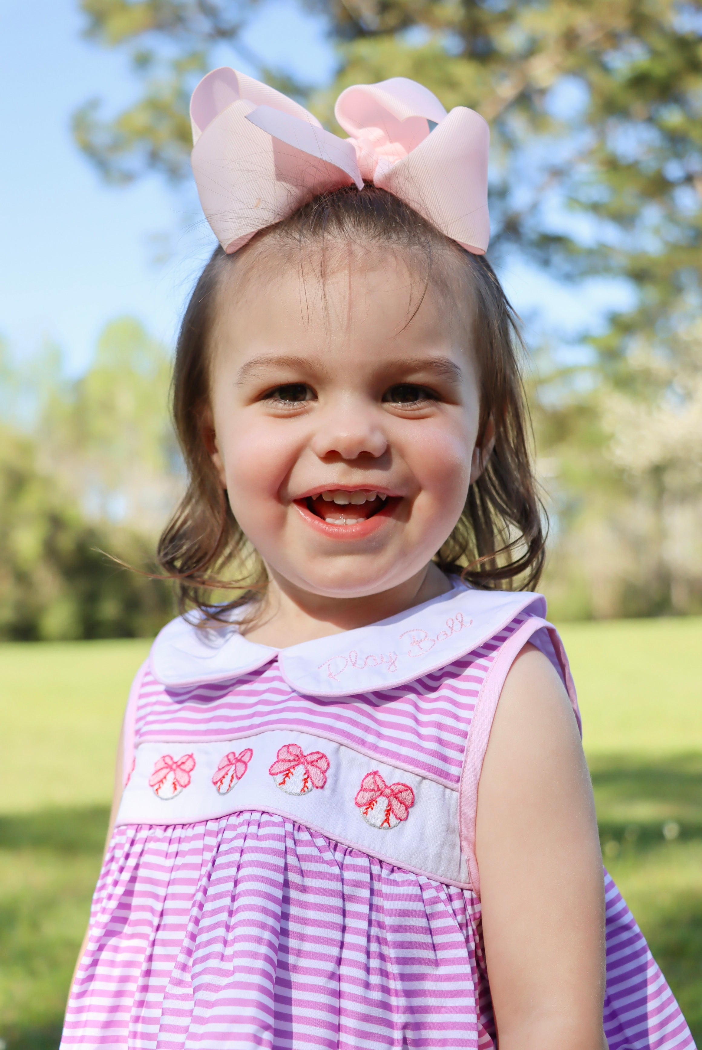 Girls Play Ball Embroidered Bloomer Set