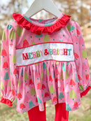 Girls Merry & Bright French Knot Legging Set
