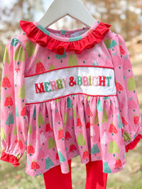 Girls Merry & Bright French Knot Legging Set