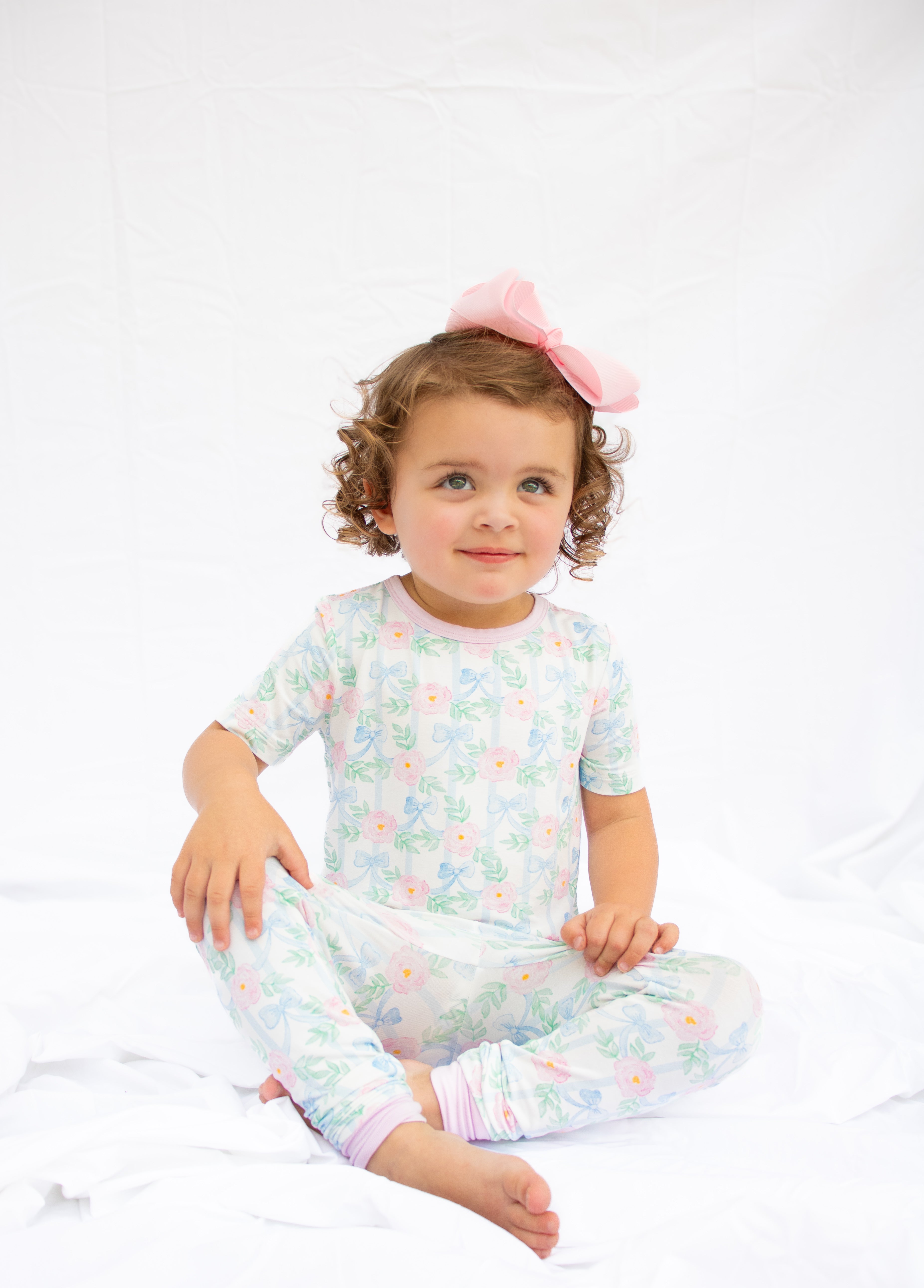 PRE ORDER Girls Bow Vine Bamboo Pajama Pant Set