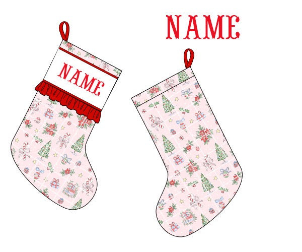 PRE ORDER Girls Antique Christmas Smocked Stocking | ETA to LBS: October