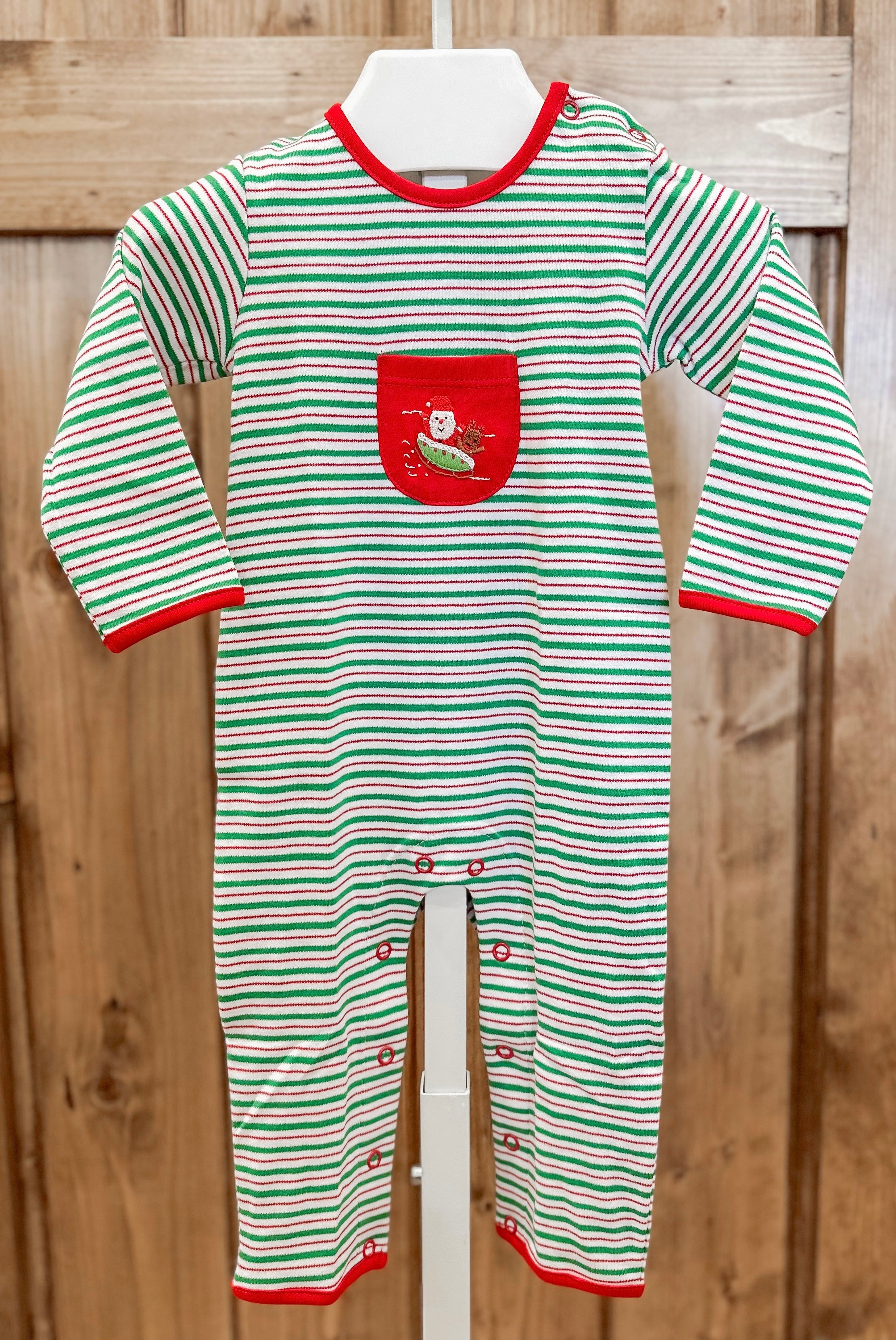 Squiggles by Charlie Boys Flying Santa Coverall – Little Bluebird Smocks