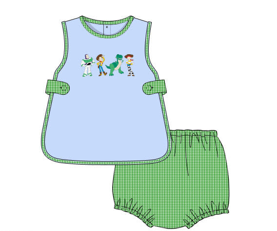 Boys Embroidered Toy Friends Diaper Set