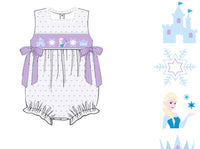 Girls Smocked Ice Queen Bubble