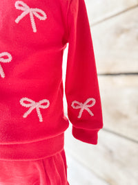 Girls Bow Cardigan Bloomer Set