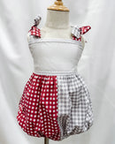 Crimson & Gray Gingham Bubble
