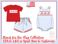 Boys Smocked Stand for the Flag Bubble