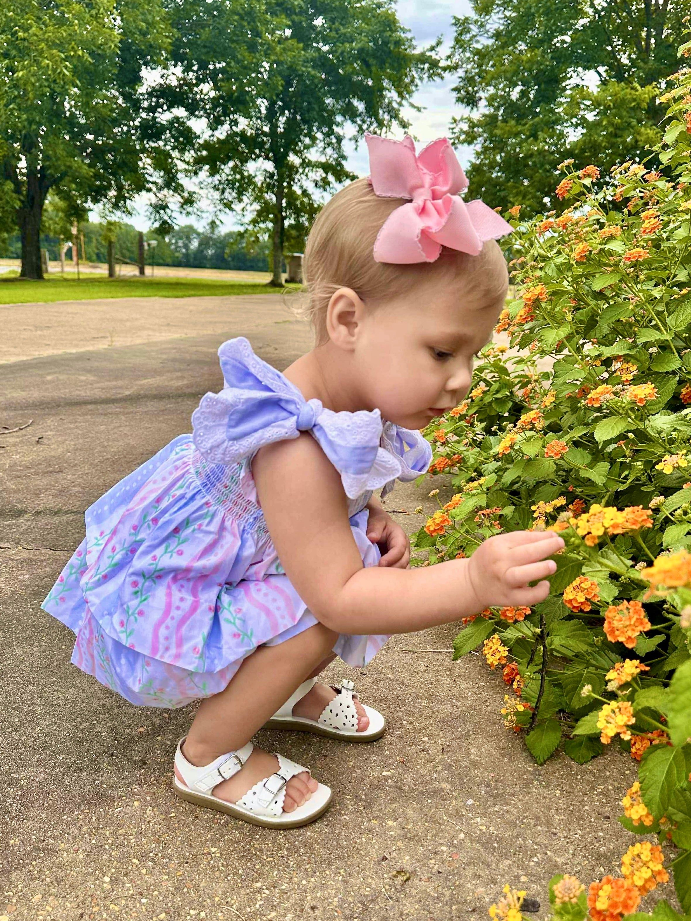 Girls Wavy Floral Bloomer Set