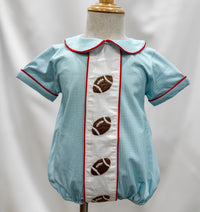 Boys Blue & Red Hand Embroidered Football Bubble