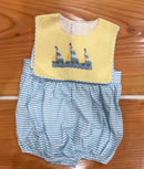 Boys French Knot Fish and Sailboats Interchangeable Bibs Bubble