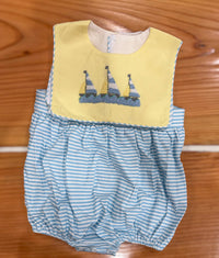 Boys French Knot Fish and Sailboats Interchangeable Bibs Bubble