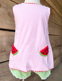 Girls One in a Melon Scalloped Short Set