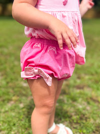 Girls French Knot Bow Bloomer Set