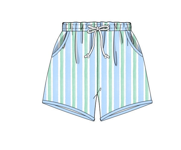 Mens Striped Swim Trunks
