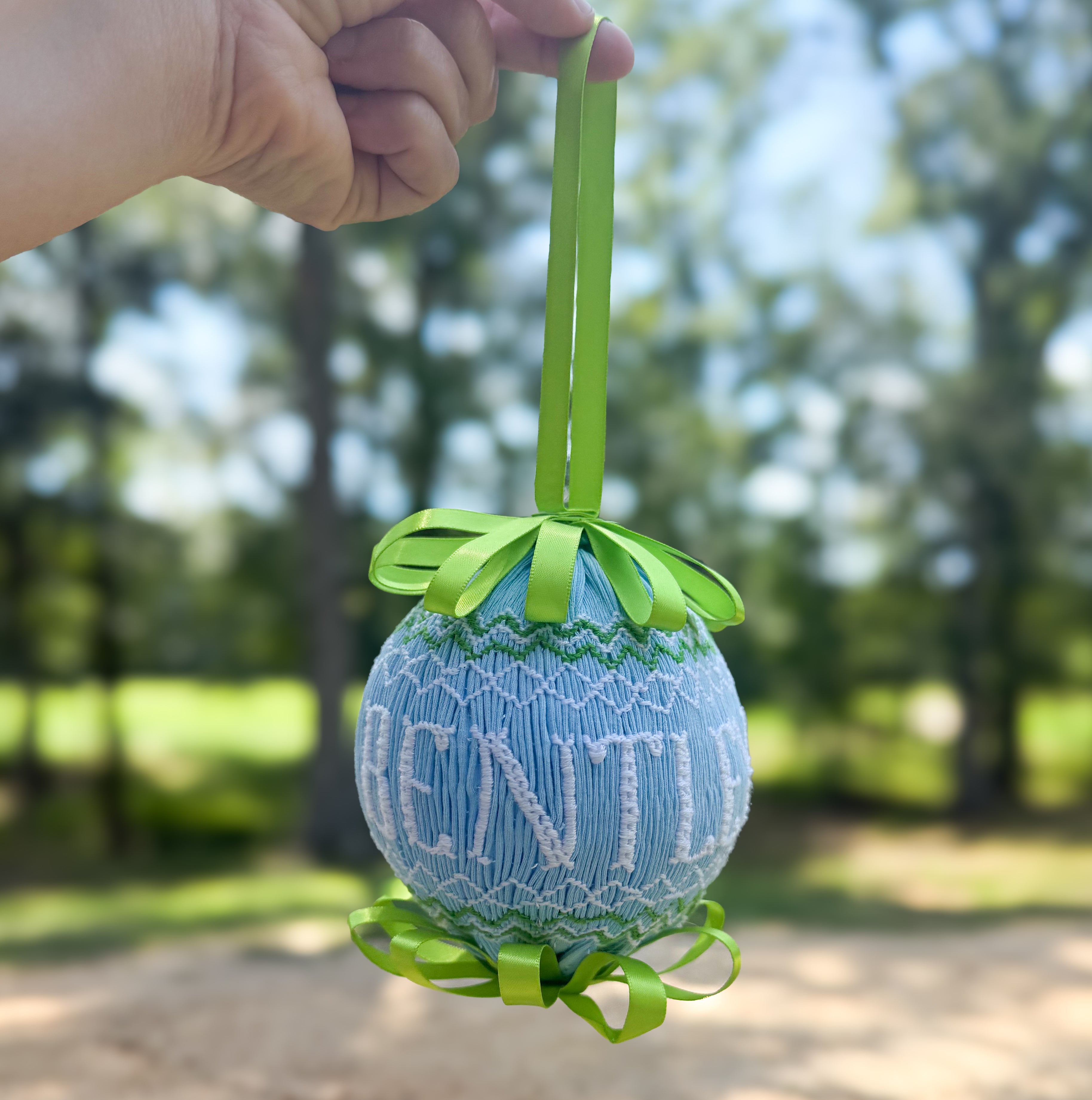 PRE ORDER Boys Dreaming of a Blue Christmas Smocked Ornament | ETA to LBS: OCTOBER